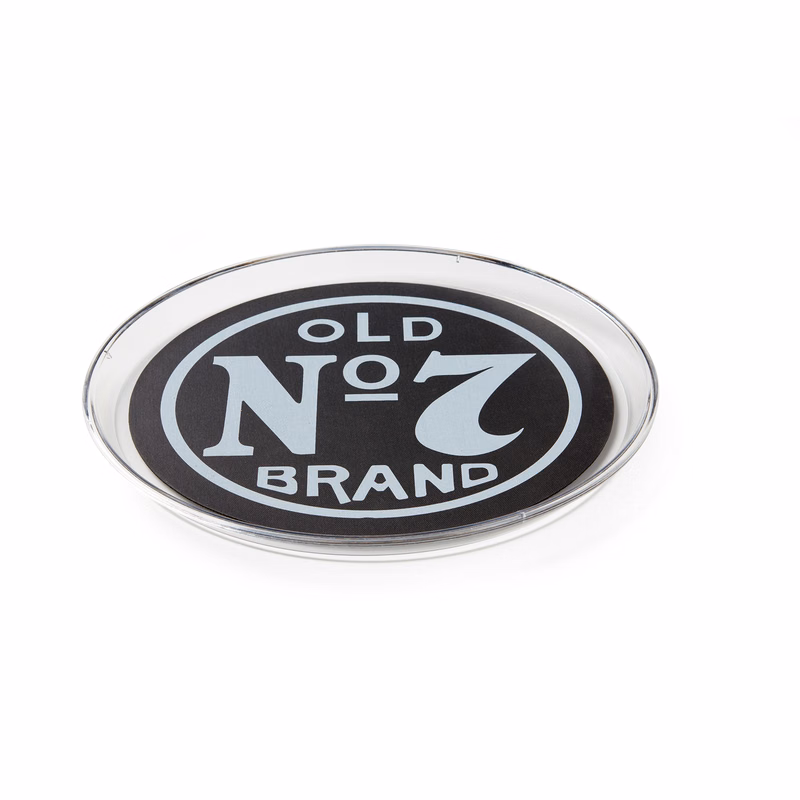 14" Round Serving Tray w/Non-Skid Rubber Base