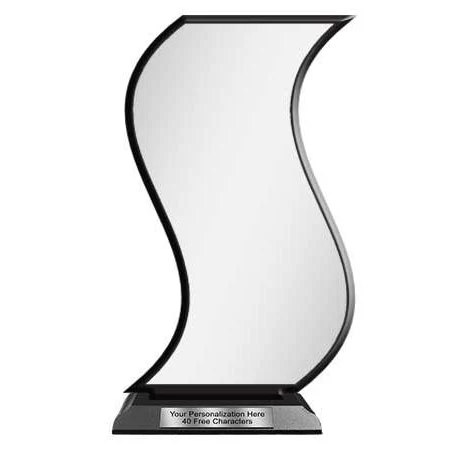 Blank Wood Trophy: 10" Curve with Wood Base. 1