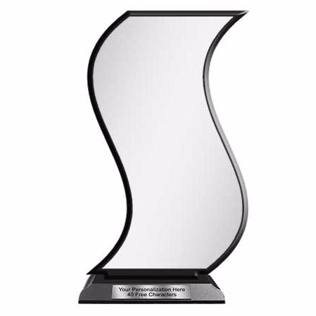 Blank Wood Trophy: 10" Curve with Wood Base.
