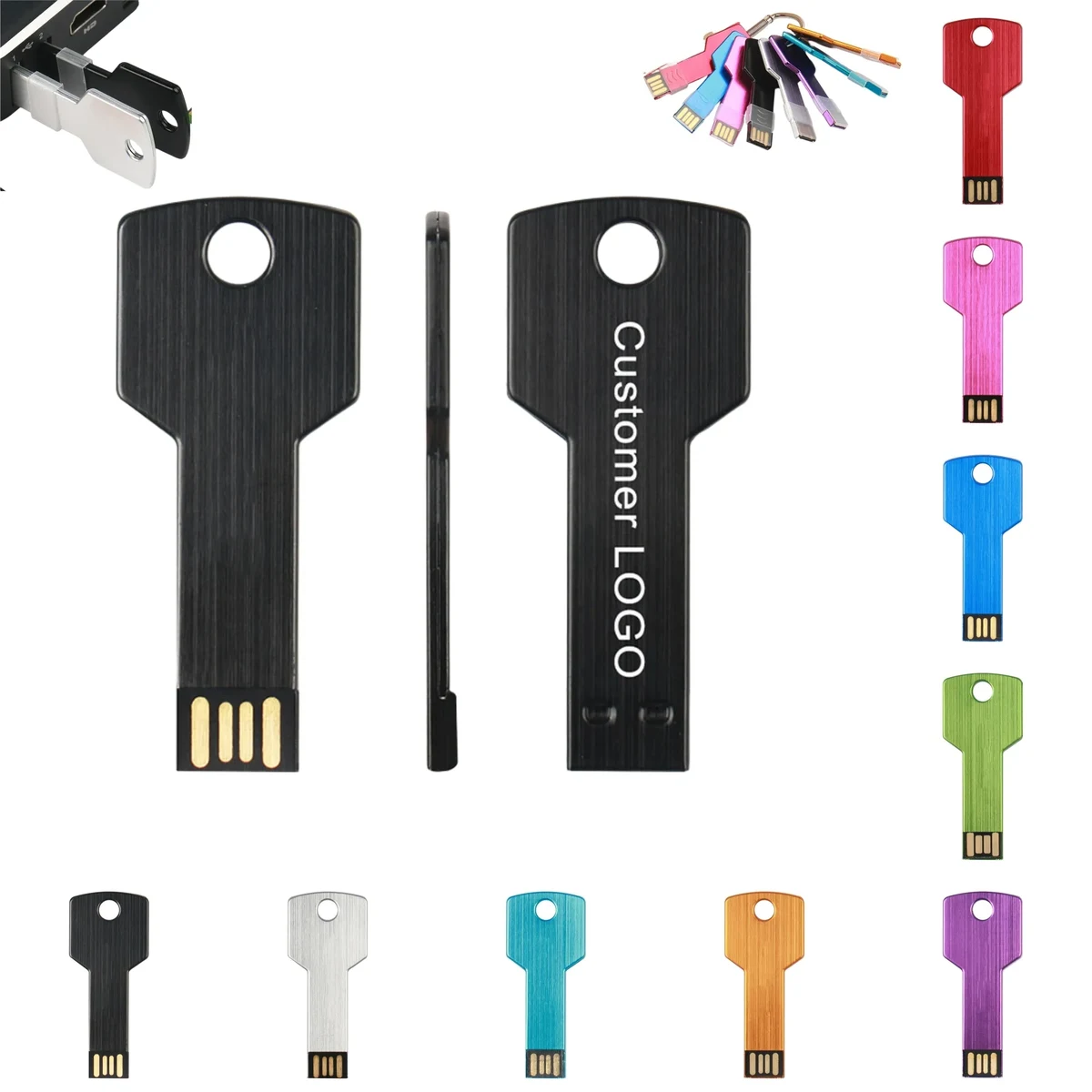 16GB Colorful Key Shaped Metal USB Flash Drive 1