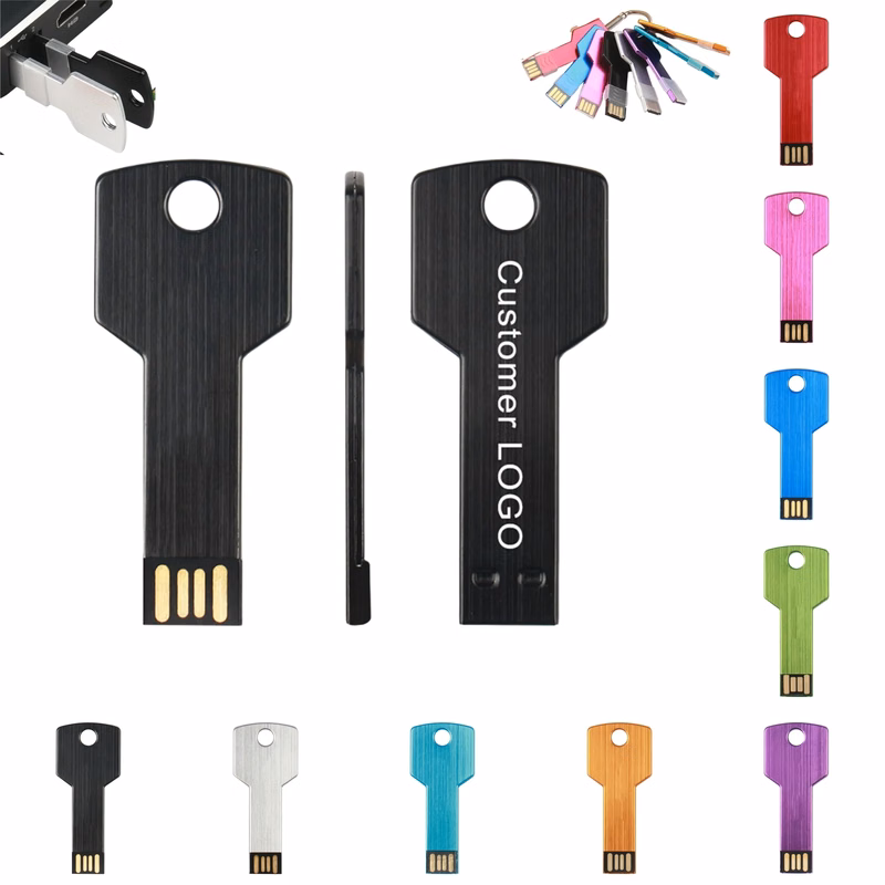 16GB Colorful Key Shaped Metal USB Flash Drive