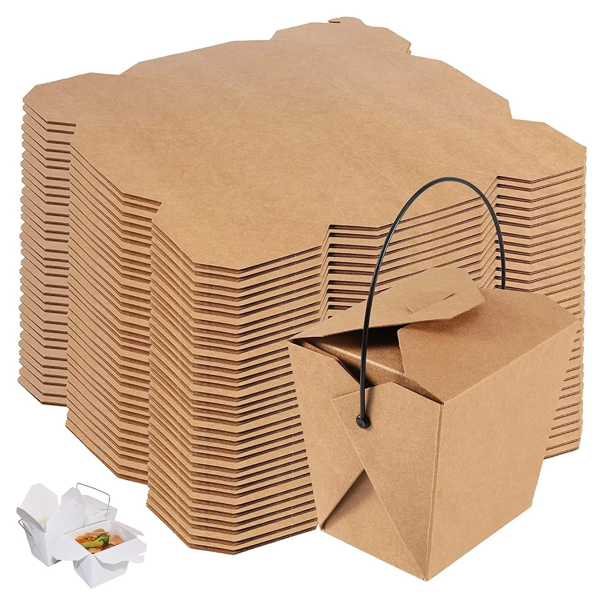 32 oz Kraft Brown Paper Boxes 1