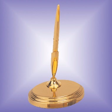 BRASS OVAL PEN HOLDER