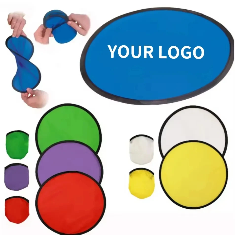 Custom Round Foldable Flying Frisbeed Fan w/ Pouch 1