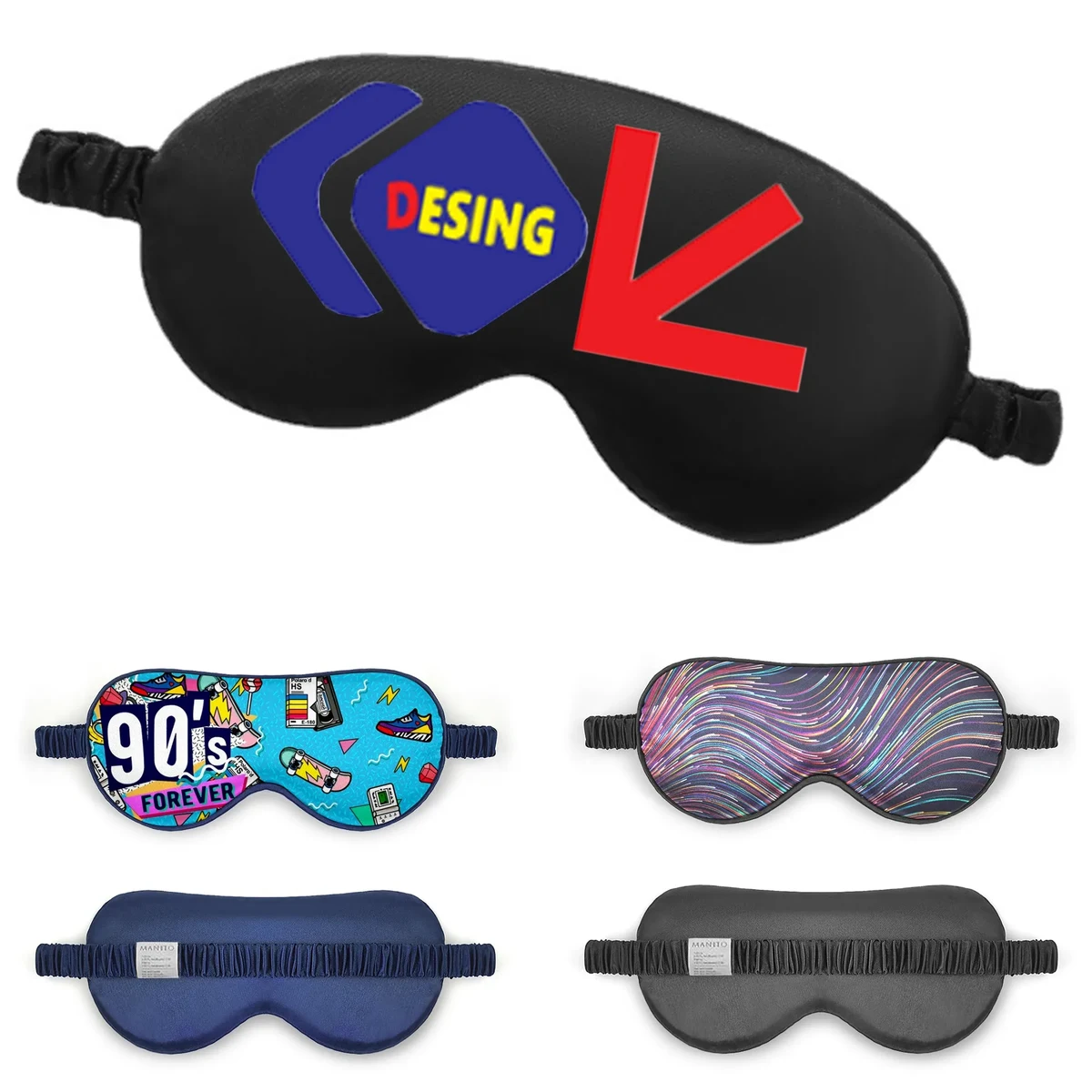 Full Color Emulationsilk Thin Fashion Eye Mask 1