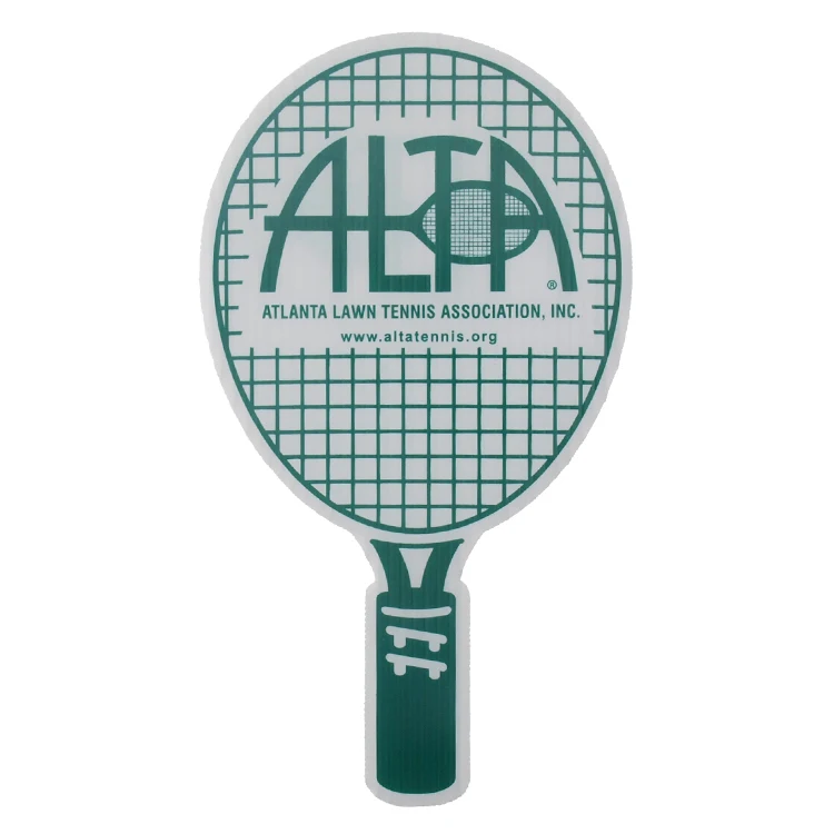 Tennis Racquet Hand Fan, Screen Printed 1