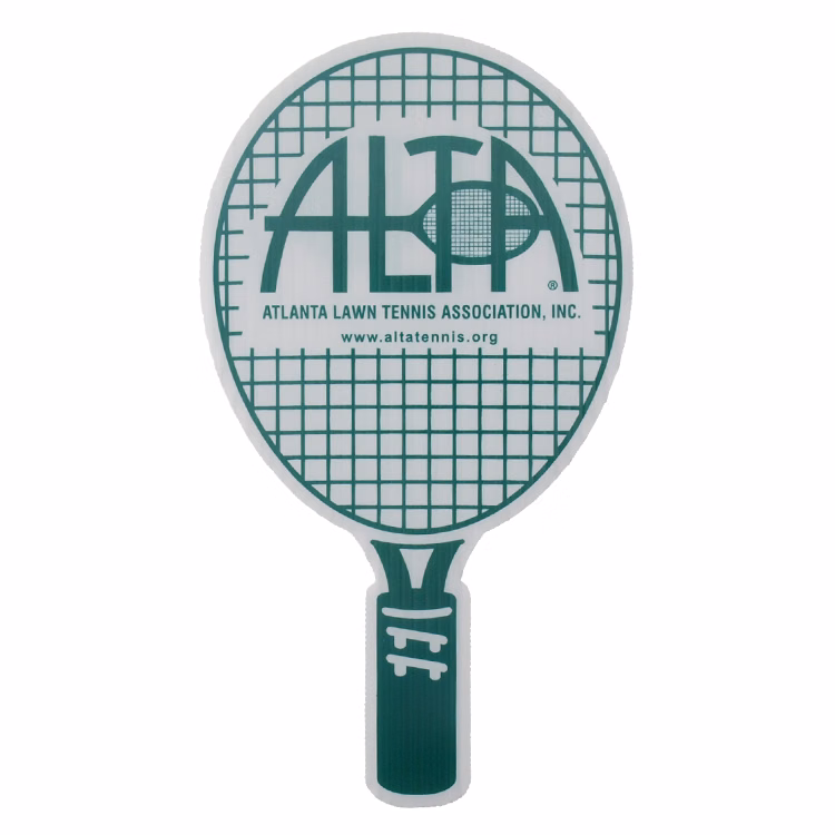 Tennis Racquet Hand Fan, Screen Printed