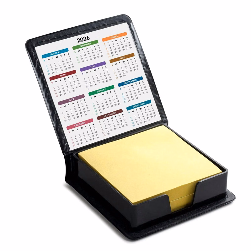 Small Batch -Leatherette Flip-Top Calendar Box with Yellow