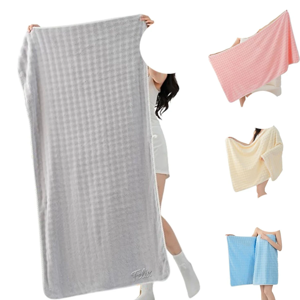Absorbent Plush Coral Fleece Bath Towel – Home & Spa Use 1
