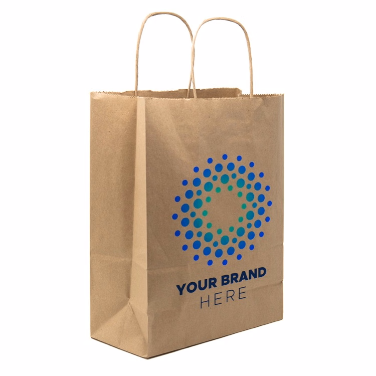 Full Color 1-Sided Natural Handle Shopper Paper Bag (10"x 13"x 5")