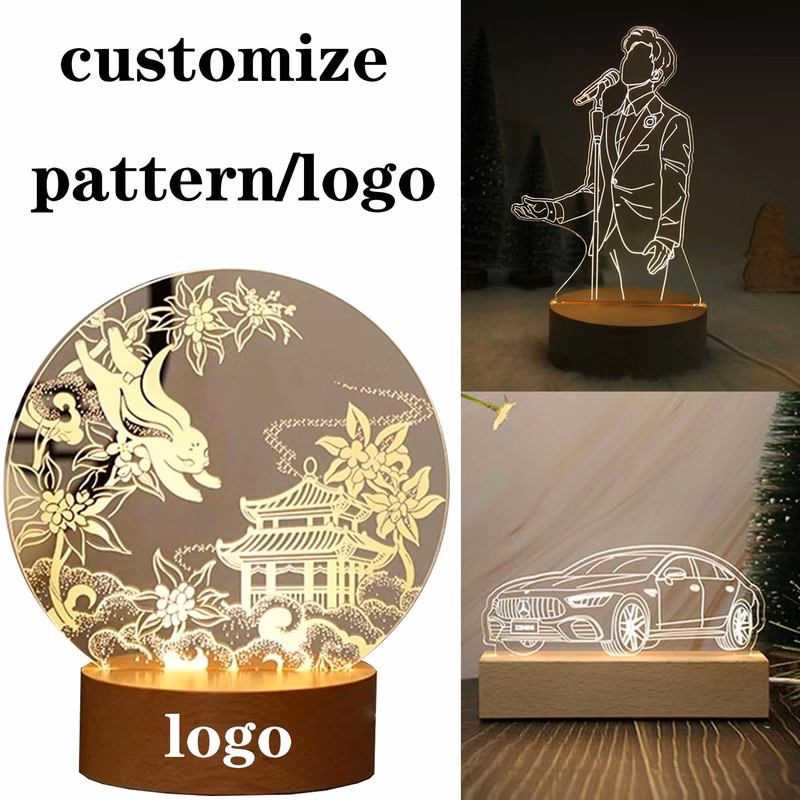 Personalized Custom Photo 3D Night LED Light Lamp Bases
