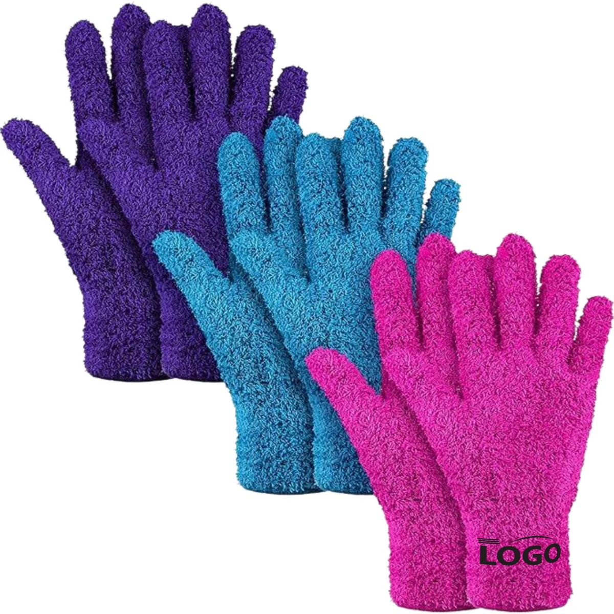 Polyester Coral Fleece Household Cleaning Gloves 1