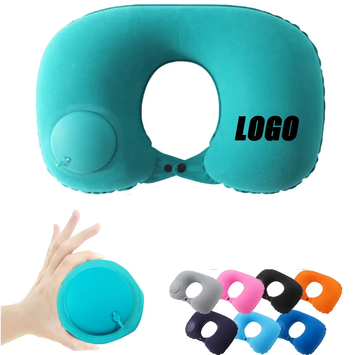 Flocking Inflatable U-shaped PillowPress Portable 1