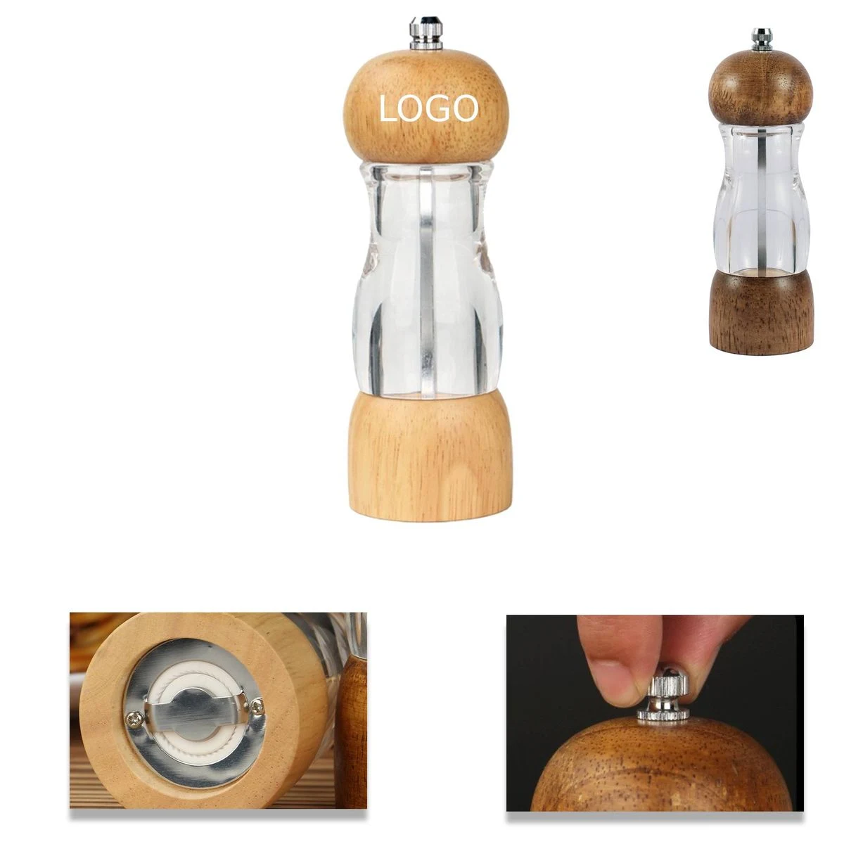 Food Grade Acrylic Black Pepper Grinder Bottle 1