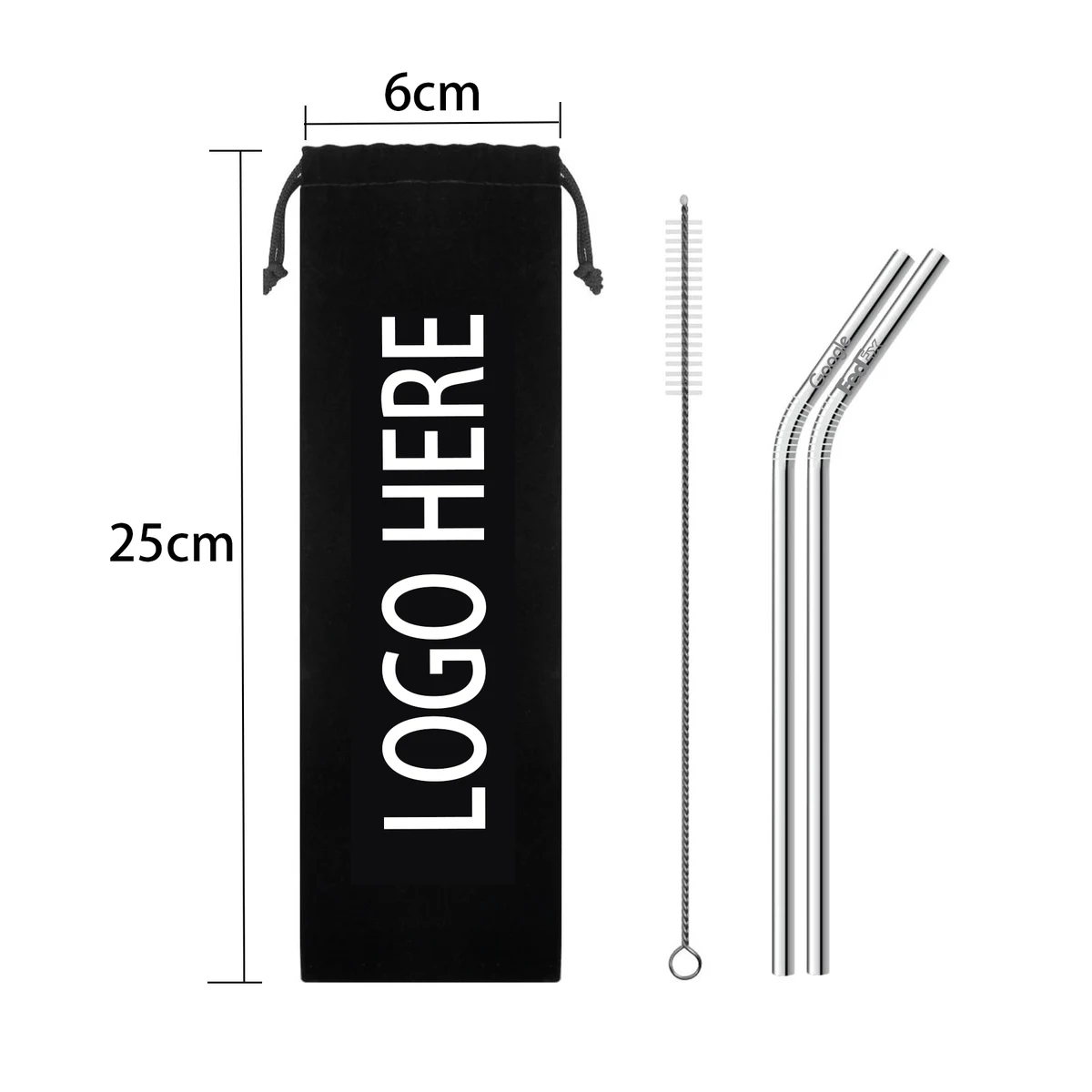 304 Stainless Steel Straws Set/Brush/Pocket 1