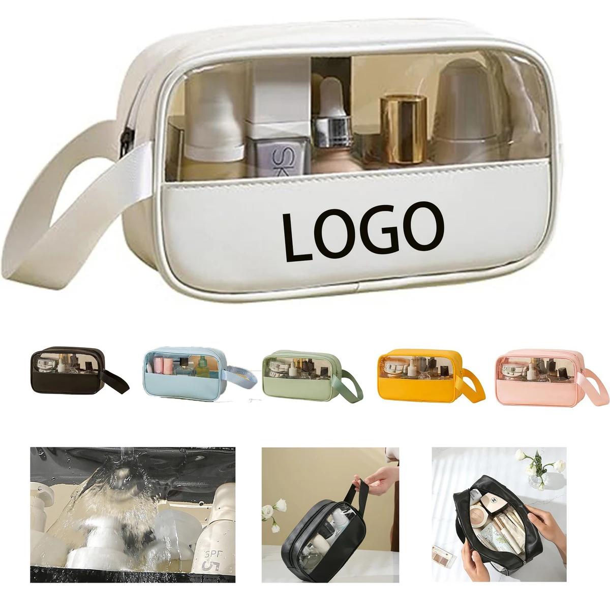 Pvc Translucent Patchwork Cosmetic Bag 1