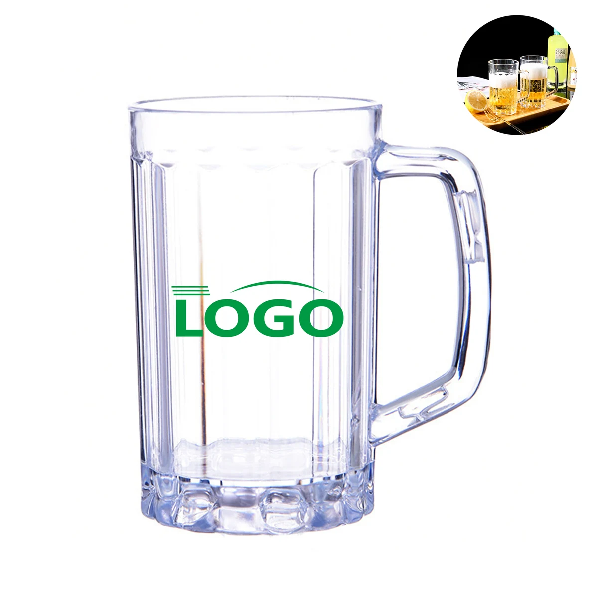 16 Oz Thickened Plastic Beer Mug with Handle 1