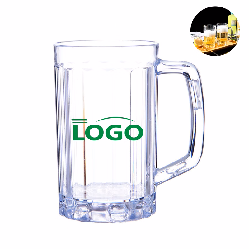 16 Oz Thickened Plastic Beer Mug with Handle