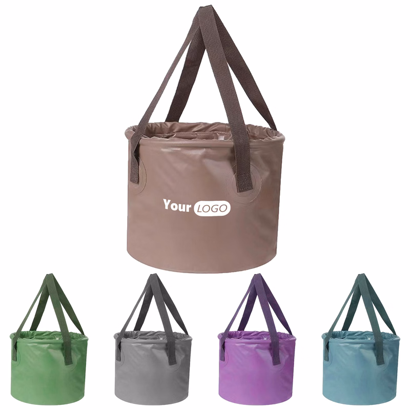 Pvc Portable Outdoor Folding Bucket With Logo