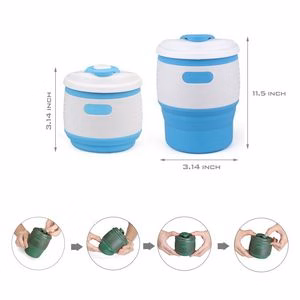 Collapsible Silicone Coffee Cup With Flipping Lid