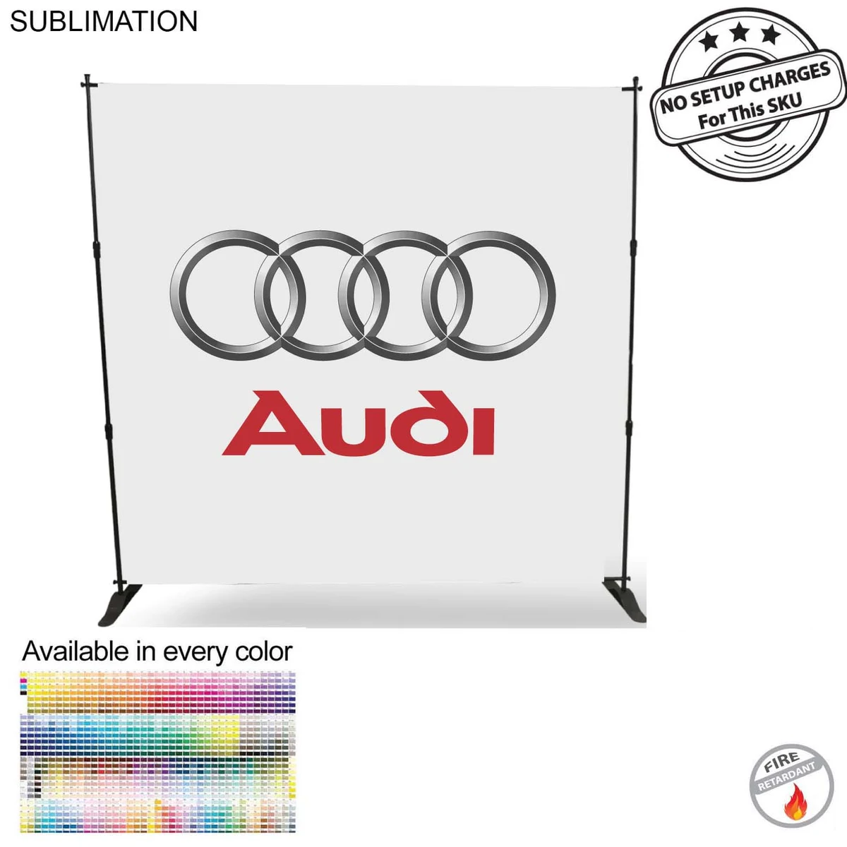 Product Branding 8' Backdrop, Media Wall, with Full Color Graphics, Photos, NO SETUP CHARGE 1