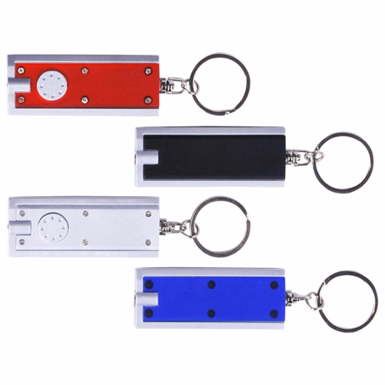 Classic Rectangle Single LED Flashlight Keychain