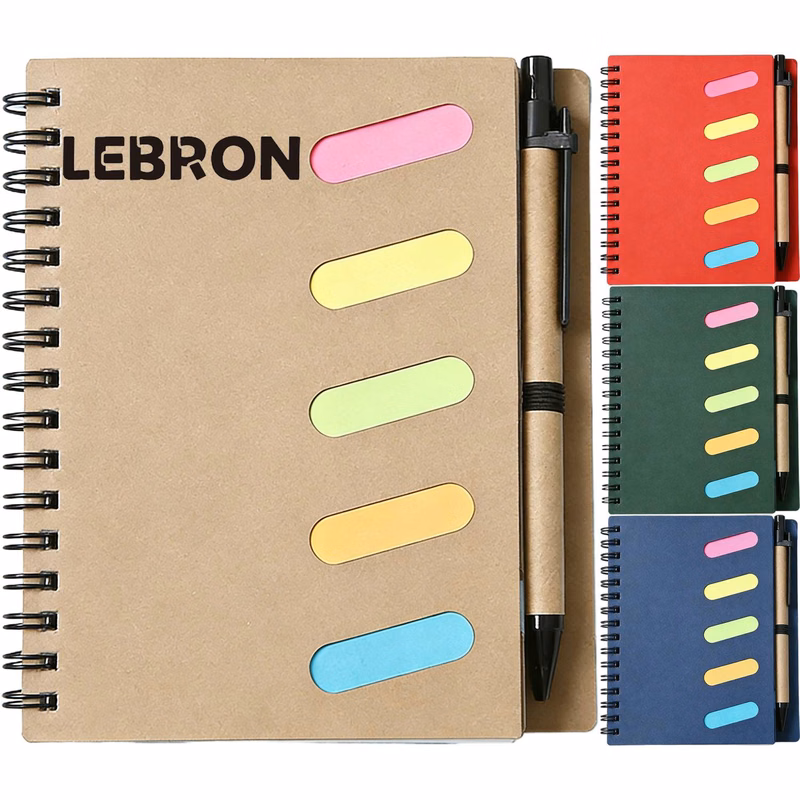 Spiral Sticky Notebook w/ Pen