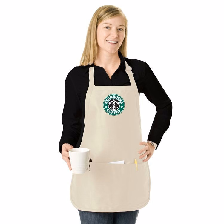Full/Medium Length Twill Bib Apron w/Pouch