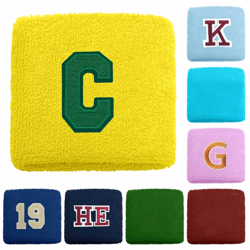 Embroidery Cotton Sweatband Sport Wristband