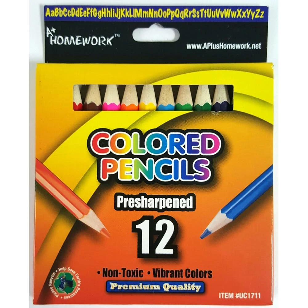 Mini Colored Pencils - 12 Pack Pre-Sharpened 1