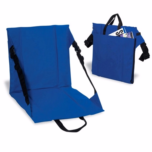 Portable Foam Padded Stadium Cushion with Back Pouch