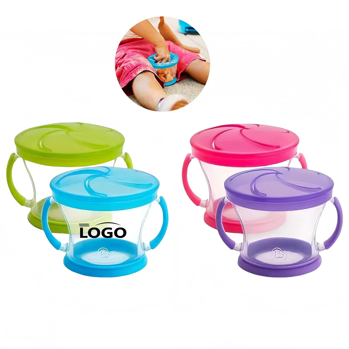 Spill-Proof Baby Snack Cup with Handles 1