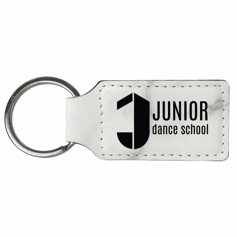 Marble Leatherette Rectangle Keychain