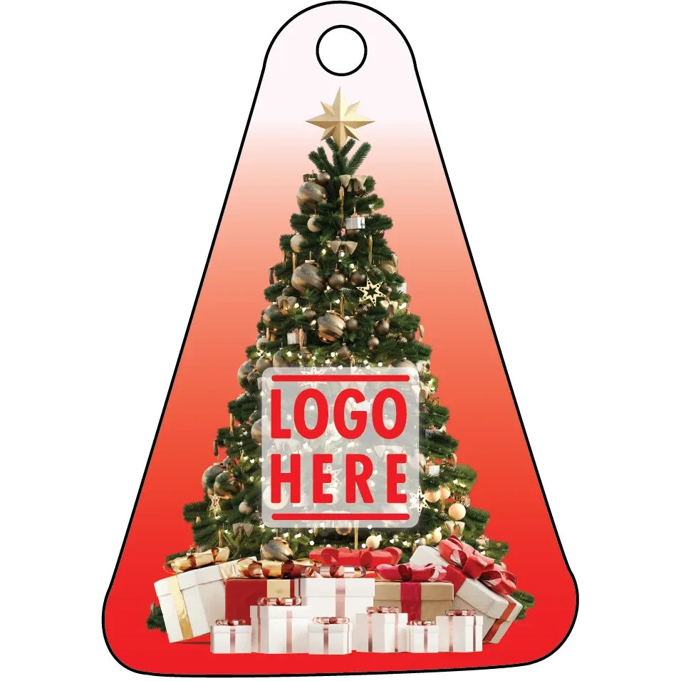 1/4" Recycled Wood Ornaments-Tree with Presents 1