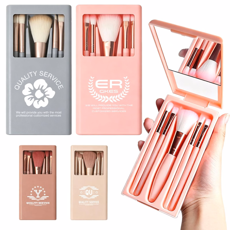 Soft Hair 4pcs Makeup Brushes (Mirror Box Style)