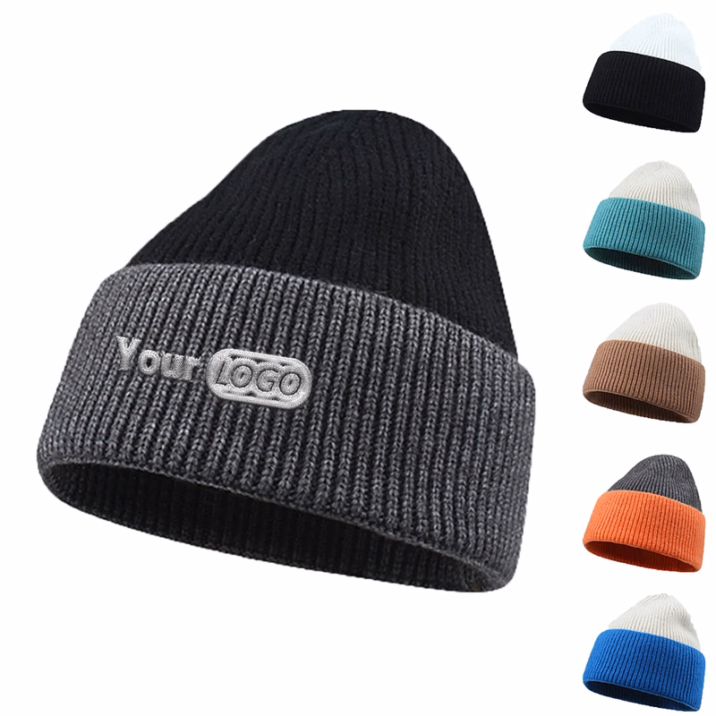Color Block Double-Layer Knitted Hat
