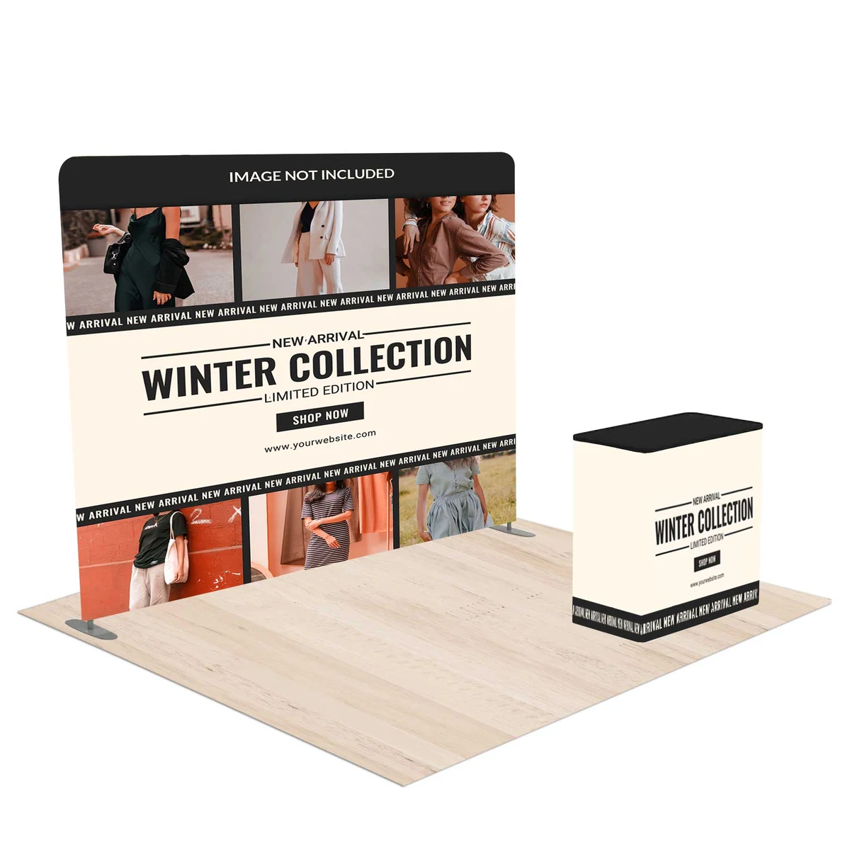 10 Ft Custom Straight Tension Fabric Trade Show Booth Kit 1