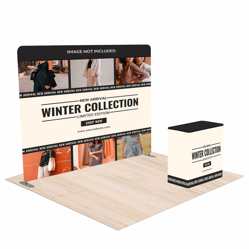 10 Ft Custom Straight Tension Fabric Trade Show Booth Kit