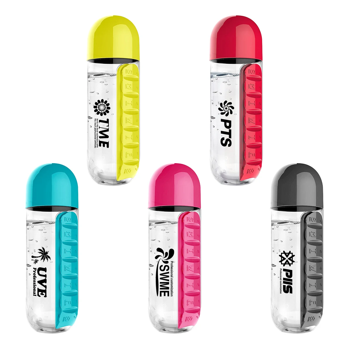 7 Day Pill Box Organizer Water Bottle 1