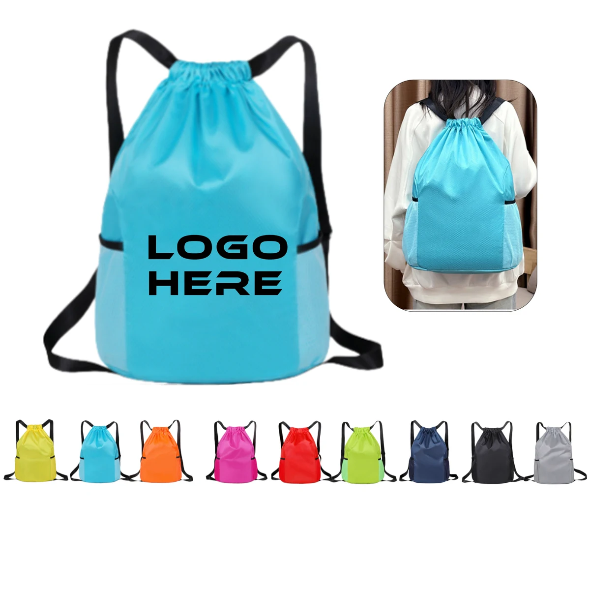 Outdoor Waterproof Women's sports Backpack drawstring bag 1