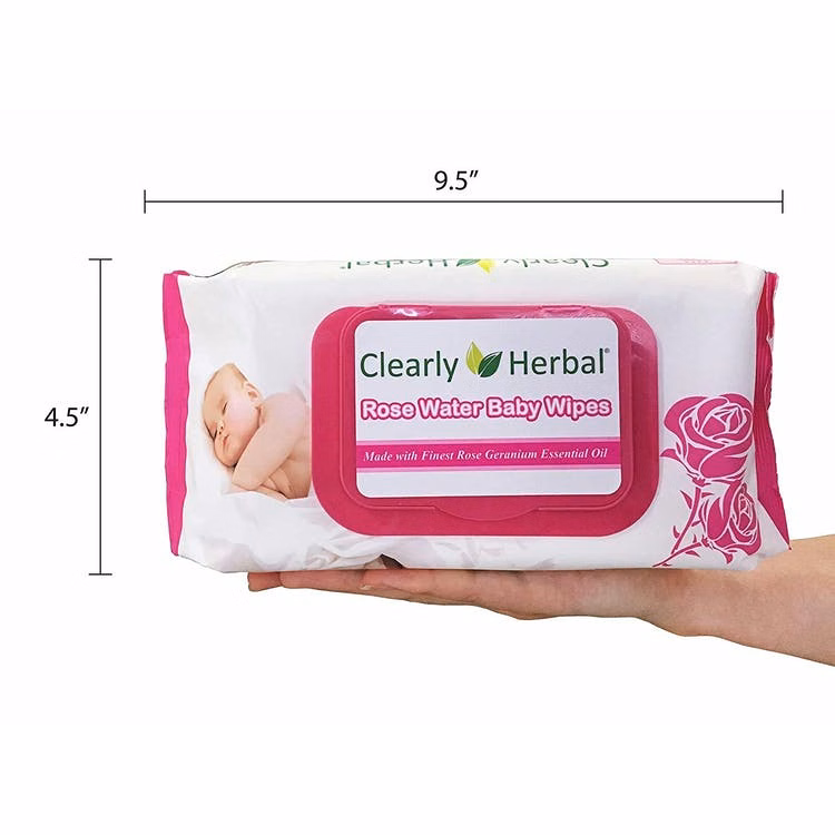 Rose Water Baby Wipes - 72 Count