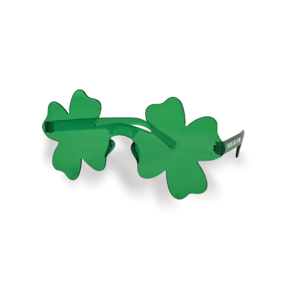 Shamrock Glasses with a custom 1-color pad print on both stems 1