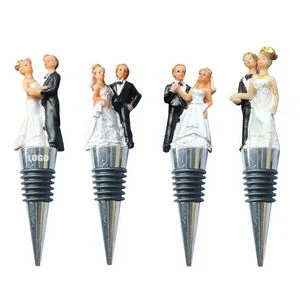 Elegant 4 Piece Wedding Couples Wine Stopper Set 1