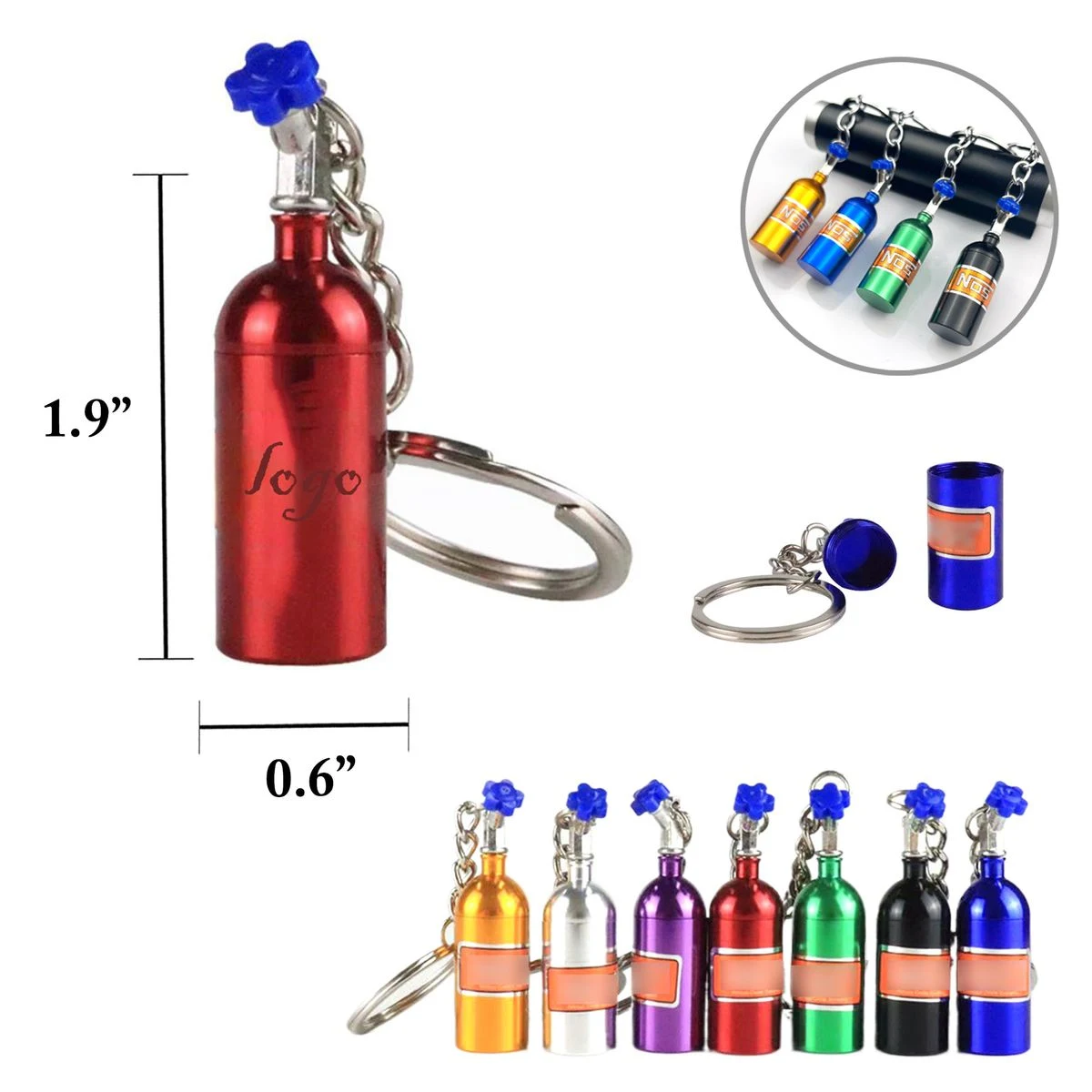 MOQ100 Mini Aluminum Pill Keychain Bottle 1
