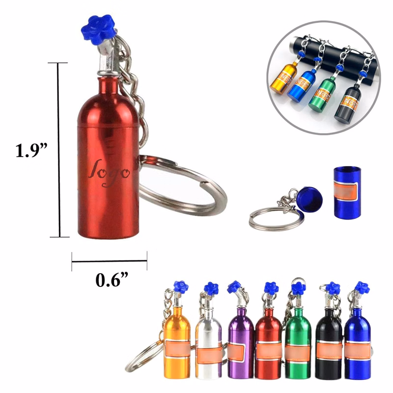 MOQ100 Mini Aluminum Pill Keychain Bottle
