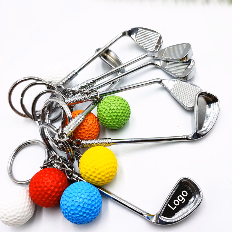 2 in 1 Golf Metal Keychain