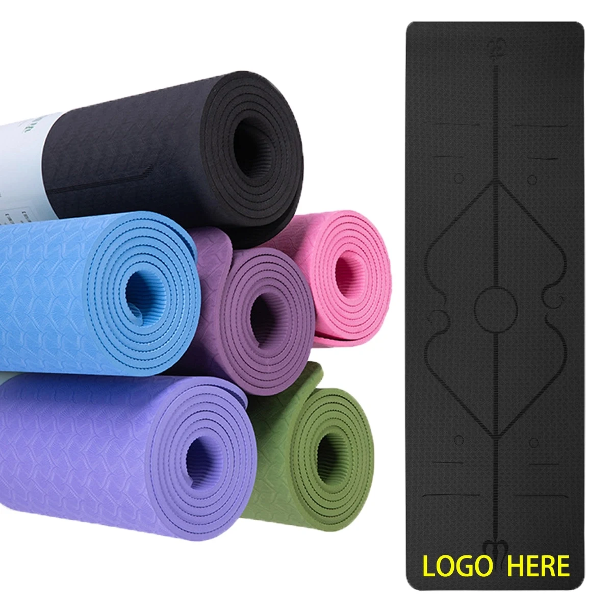 Yoga Mat With Alignment Lines 1