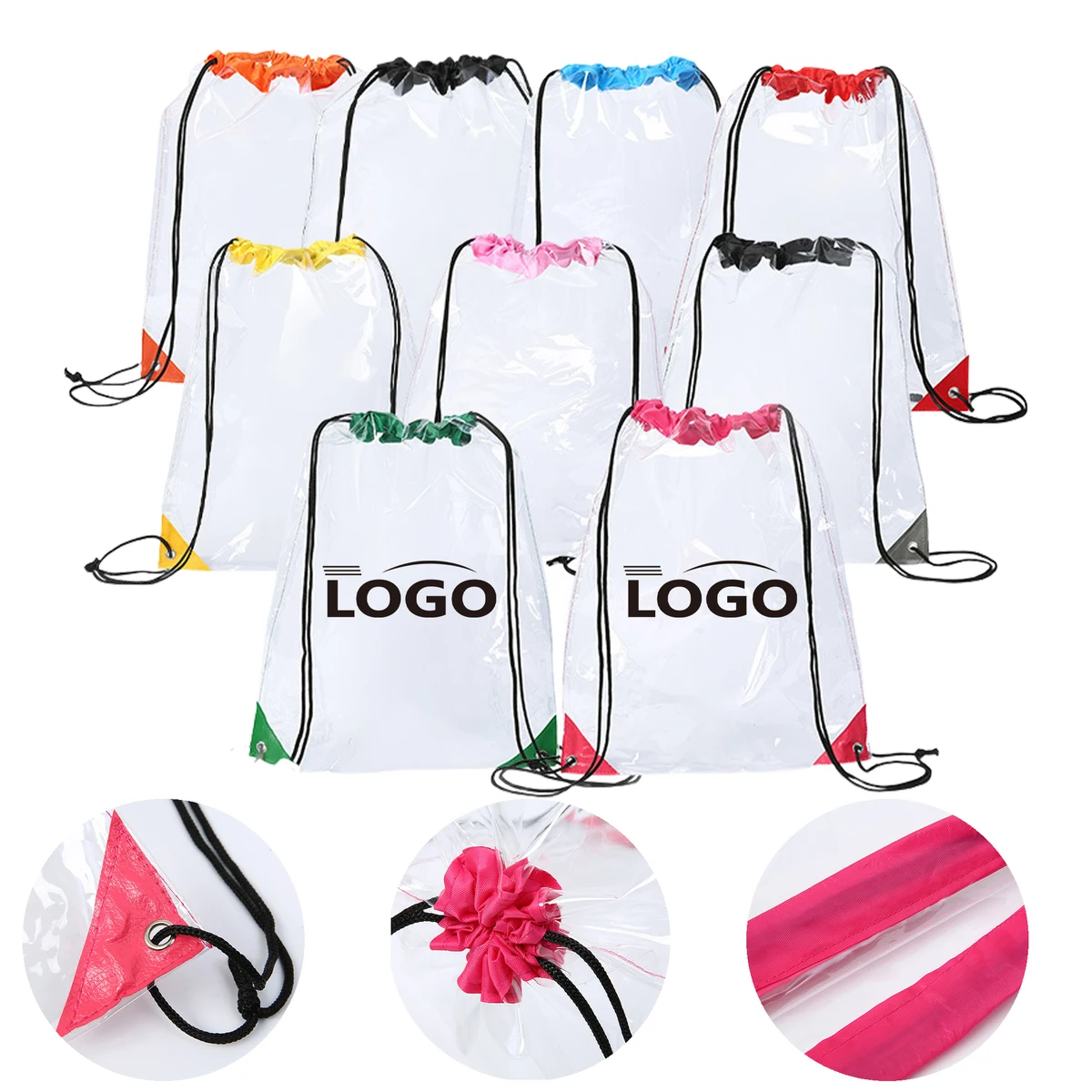 Transparent Stadium-Approved Drawstring Bag 1