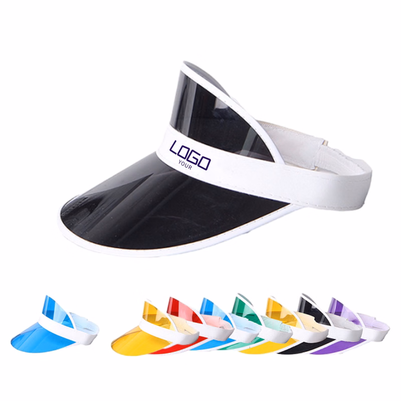 Clear Colored Plastic Sun Visor Hat MOQ 50