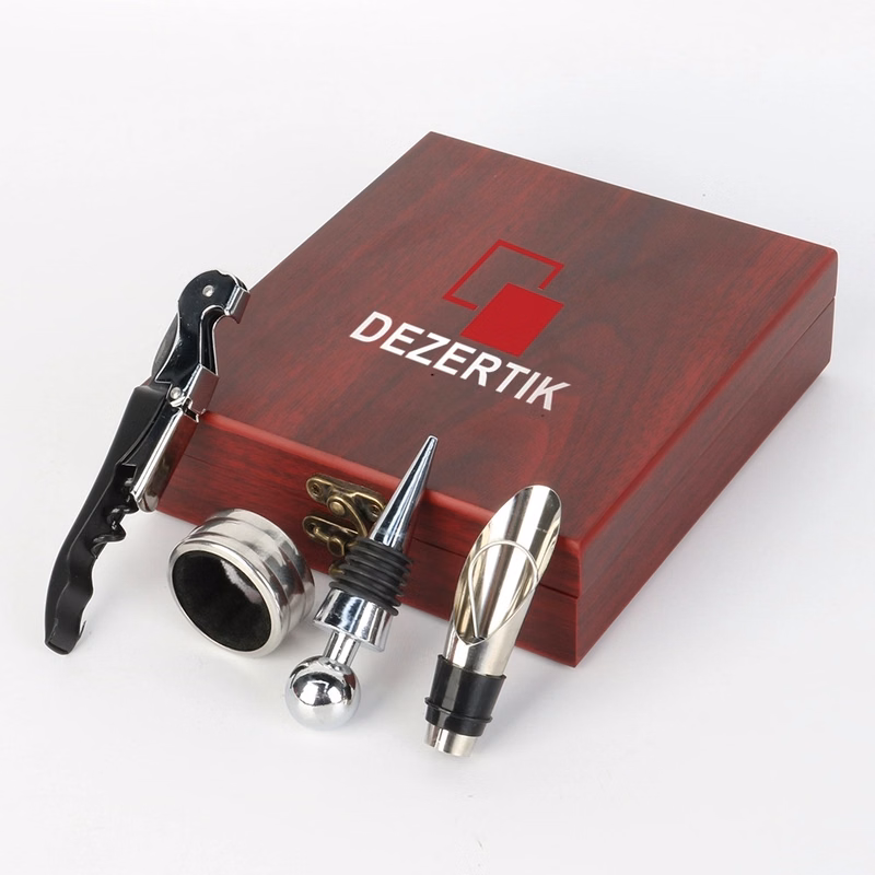 4 Pcs Stainless Steel Wine Bottle Opener Set w/ Box